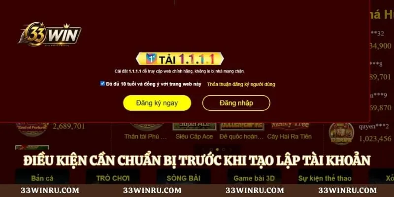 Điều kiện cần chuẩn bị trước khi tạo lập tài khoản