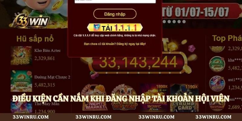 Điều kiện cần nắm khi đăng nhập tài khoản hội viên