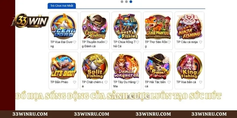Đồ họa sống động của sảnh cược luôn tạo sức hút vô cùng lớn