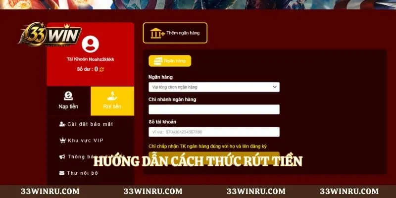 Hướng dẫn cách thức rút tiền