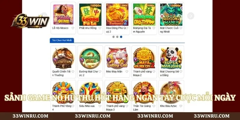 Sảnh game nổ hũ thu hút hàng ngàn tay cược mỗi ngày